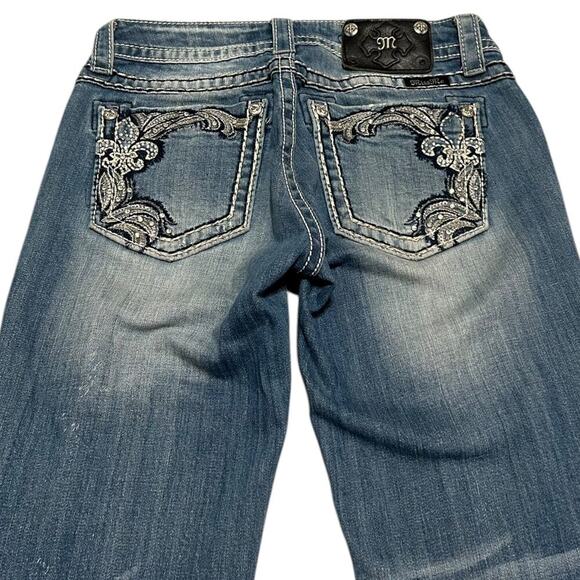 Miss Me Y2K Fleur De Lis Mcbling Ankle Skinny Jeans - Picture 4 of 6